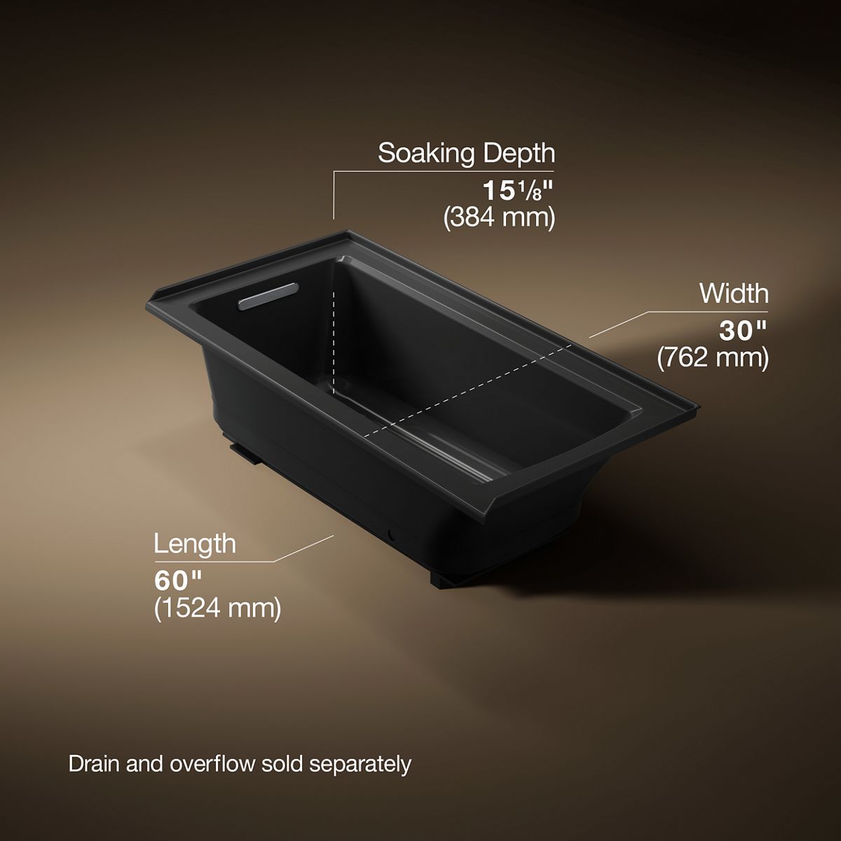 Archer® 60" x 30" alcove Heated BubbleMassage™ air bath, left drain