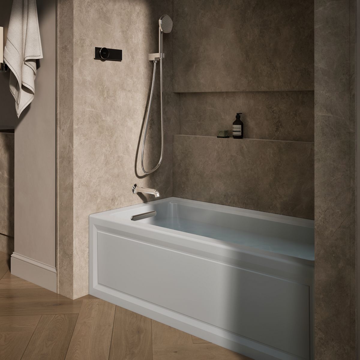 Archer® 60" x 30" alcove heated whirlpool bath, left drain