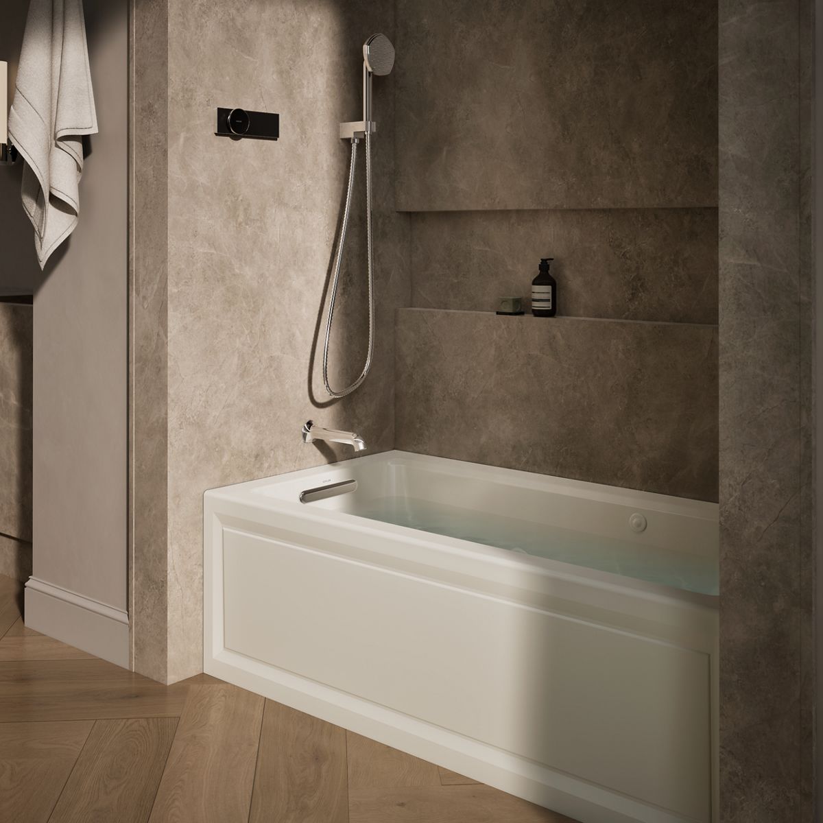 Archer® 60" x 30" alcove Heated BubbleMassage™ air bath and whirlpool, left drain