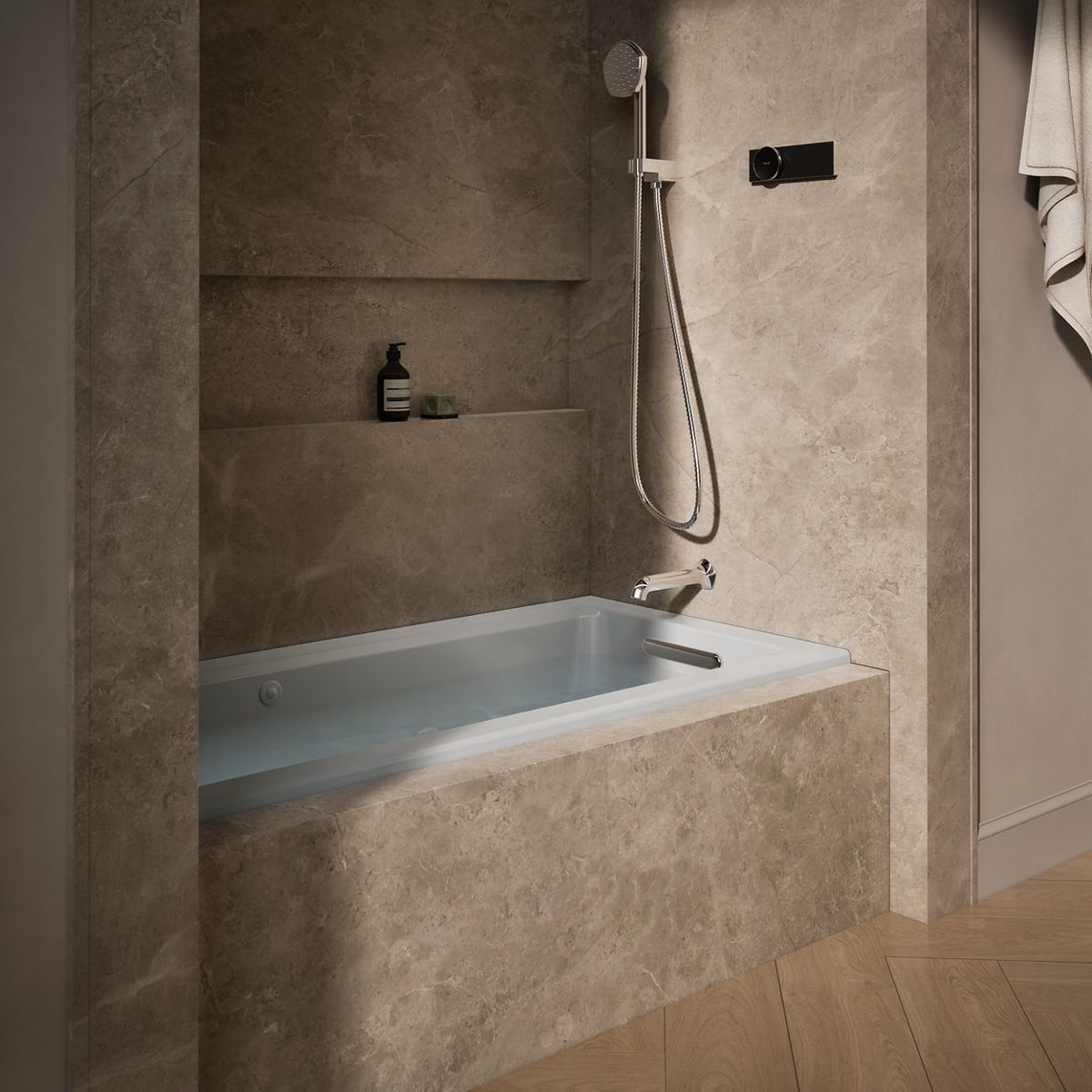 Archer® 60" x 30" alcove Heated BubbleMassage™ air bath and whirlpool, right drain