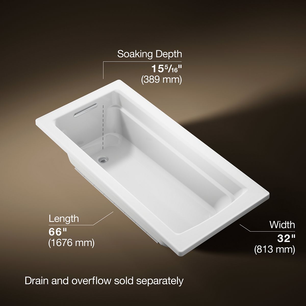 Archer® 66" x 32" drop-in bath