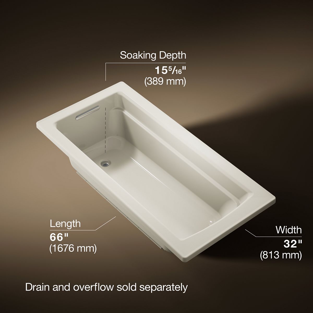 Archer® 66" x 32" drop-in bath