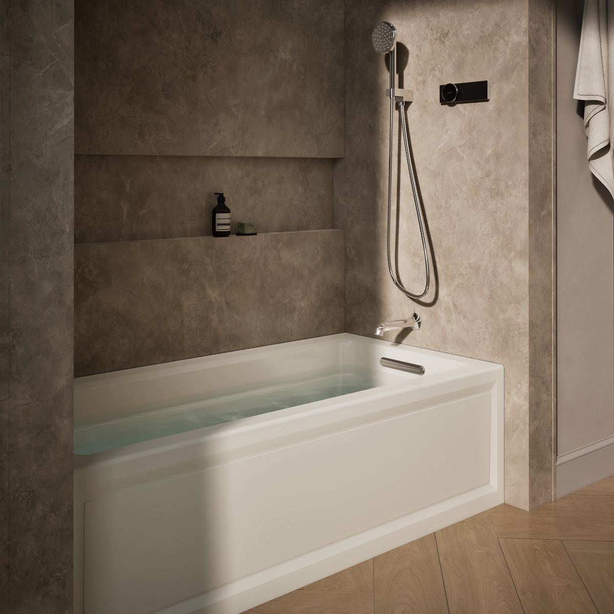 Archer® 66" x 32" alcove Heated BubbleMassage™ air bath, right drain