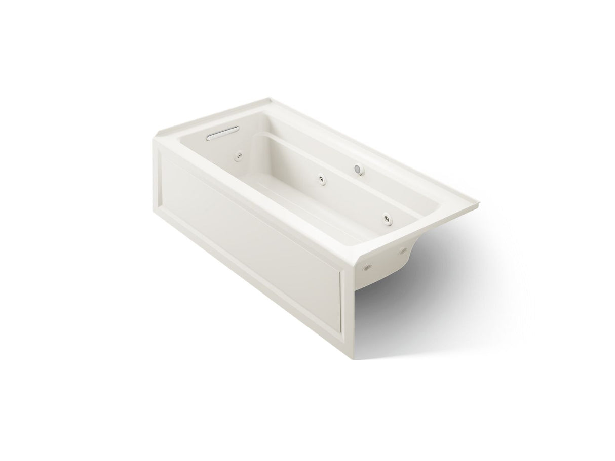 Archer® 66" x 32" alcove whirlpool bath with Bask® heated surface, left drain
