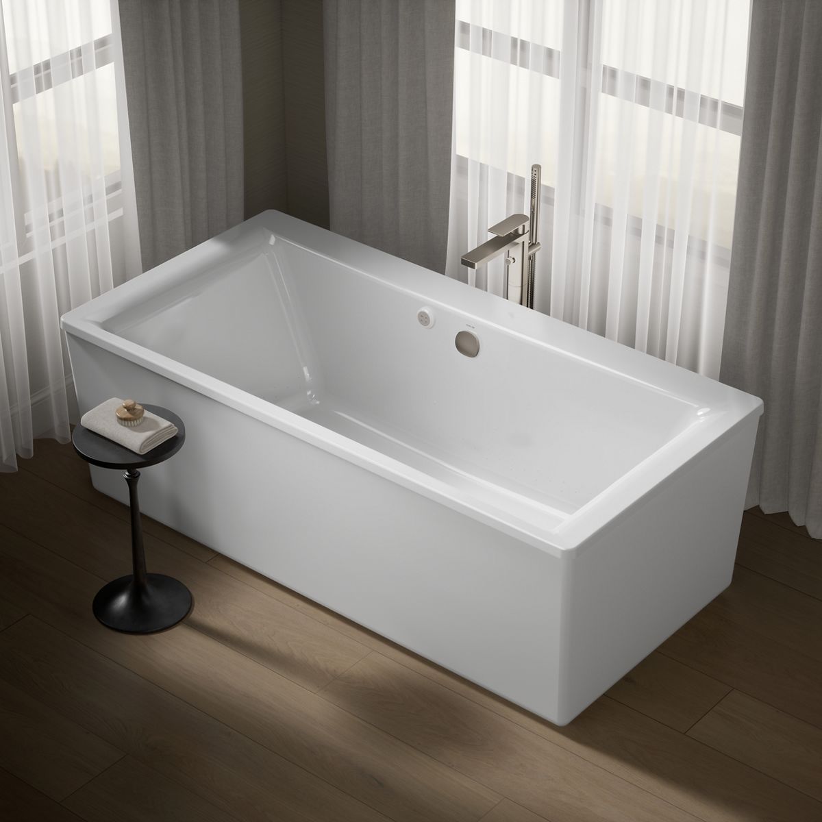 Stargaze® 72" x 36" freestanding Heated BubbleMassage™ air bath with straight shroud