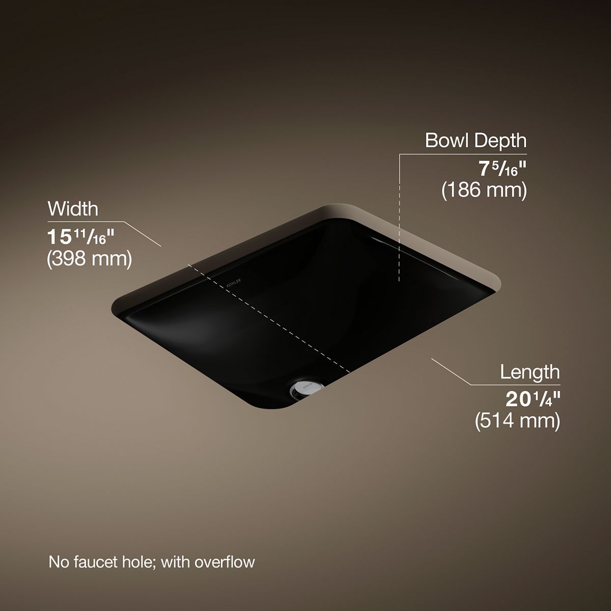 Caxton® 20-1/2" rectangular undermount bathroom sink