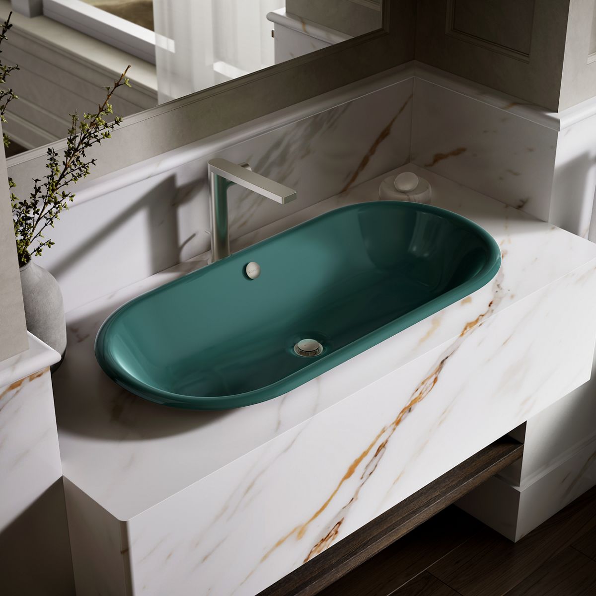 Iron Plains® 33" oval drop-in / undermount / vessel bathroom sink
