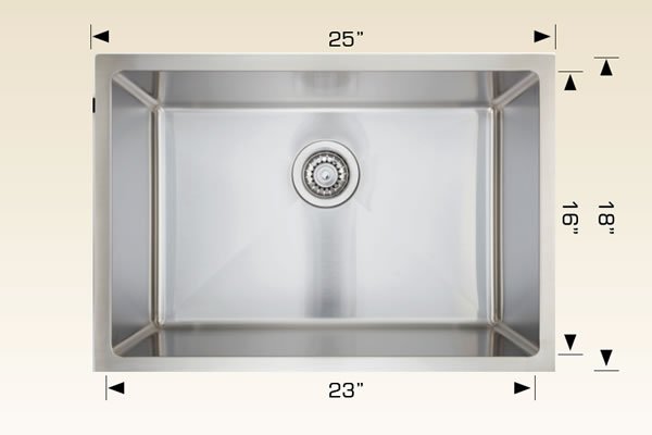 Stainless Steel Sinks 25" X 18" X 5 1/2" 202505