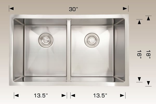 Kitchen Sink 30” X 18” X 10” Bosco Deluxe Series #203319m