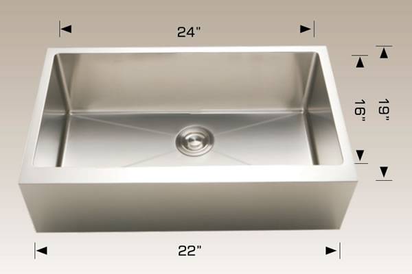 Kitchen Sink 24" X 19" X 9" Bosco Deluxe Series #203621