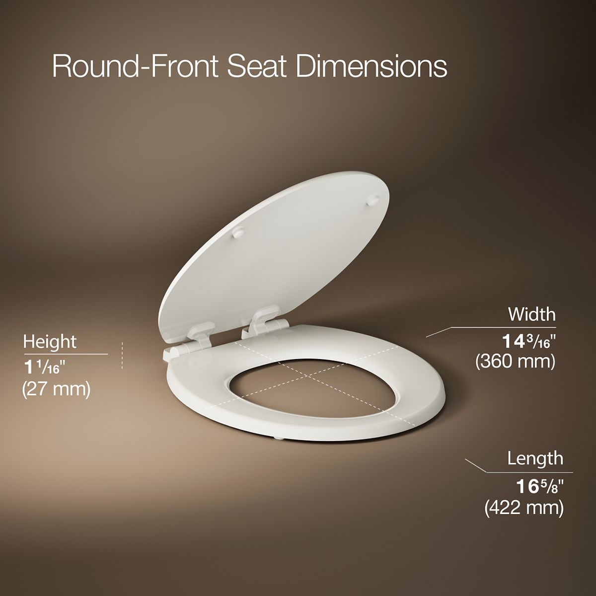 Stonewood® Quiet-Close™ round-front toilet seat
