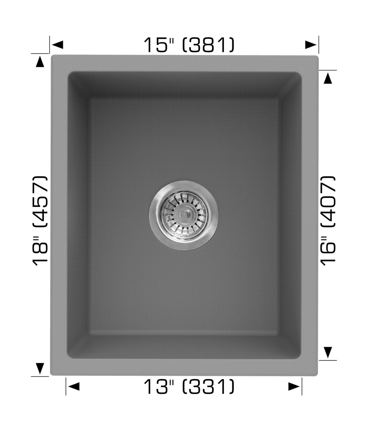 Granite Sinks 15" X 18" X 8 1/2" 205113s