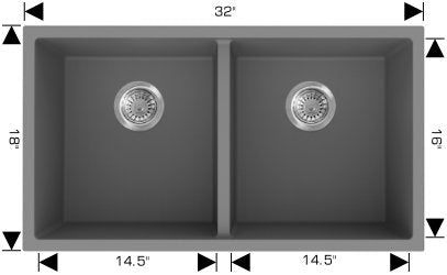 Granite Sinks 32" X 18" X 9 1/2" 205155m