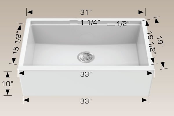 Granite Sinks 33" X 19" X 10" 205333m