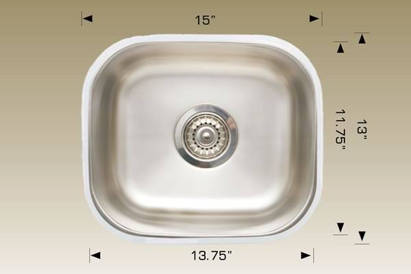 Kitchen Sink 15" X 13" X 7" Bosco Super Series #207008