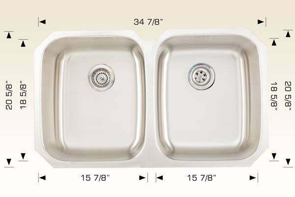 Kitchen Sink 34 7/8" X 20 5/8 " X 9" Bosco Builder Series #207024