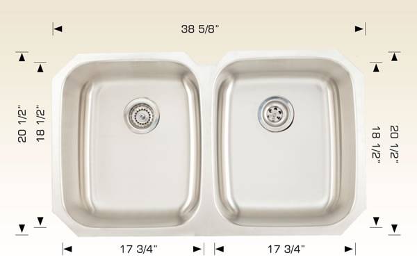 Kitchen Sink 38 5/8" X 20 1/2" X 9" Bosco Builder Series #207030
