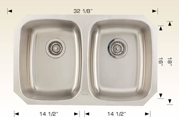 Kitchen Sink 32 1/8" X 18" X 9" Bosco Builder Series #207031B