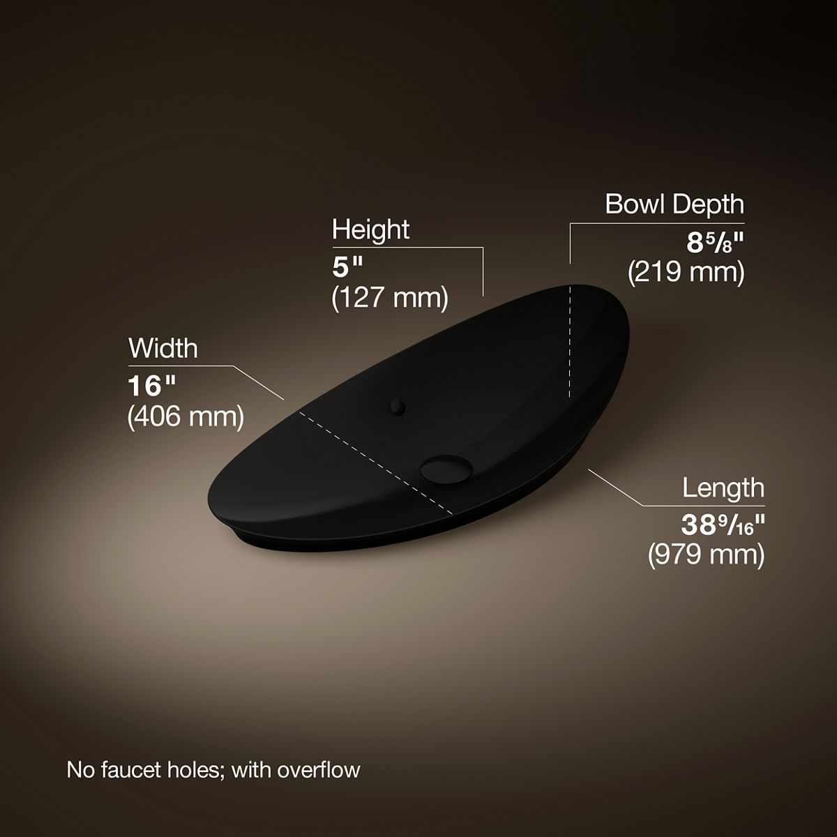 Veil™ 38-1/2" oval vessel bathroom sink