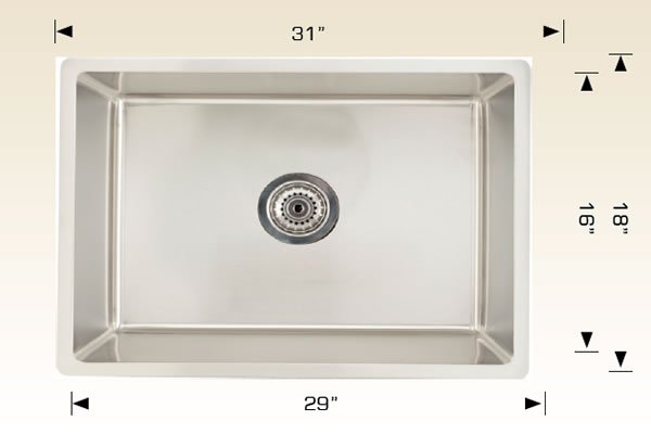 Stainless Steel Sinks 31" X 18" X 9" 207115
