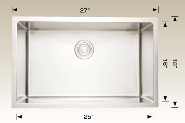 Kitchen Sink 27" X 18" X 10" Bosco Standard Series #208004