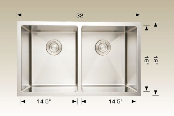 Stainless Steel Sinks 32" X 18" X 10" 208005 Plus