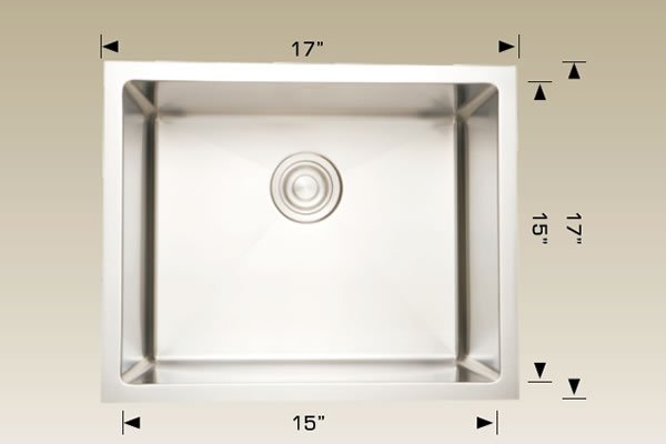 Stainless Steel Sinks 17" X 17" X 10" 208012 Plus