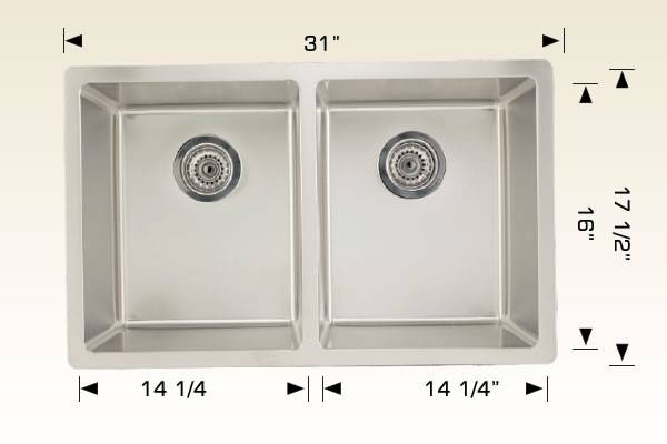 Kitchen Sink 31" X 17 1/2" X 9" Bosco Builder Series #208013