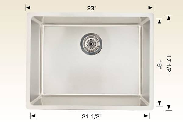 Kitchen Sink 23" X 17 1/2" X 9" Bosco Builder Series #208016