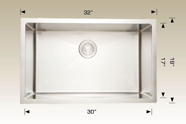 Stainless Steel Sinks 32" X 19" X 9" 208034 Plus