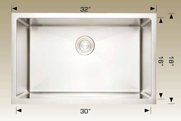 Kitchen Sink 32" X 18" X 10" Bosco Super Series #208044