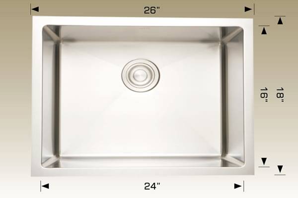 Kitchen Sink 26" X 18" X 9" Bosco Super Series #208050