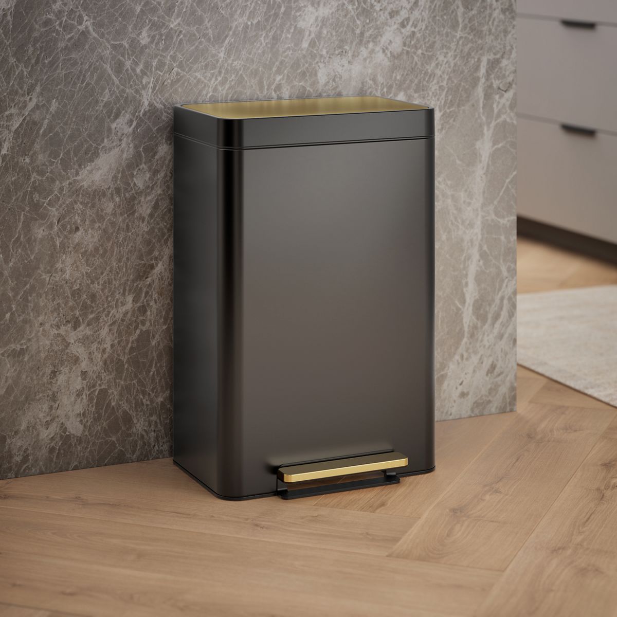 13-gallon stainless steel step trash can