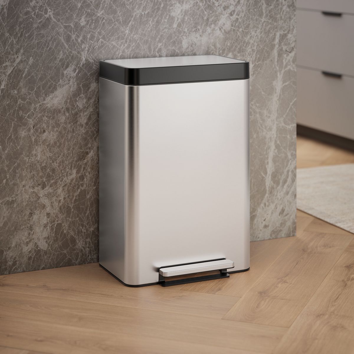 13-gallon stainless steel step trash can
