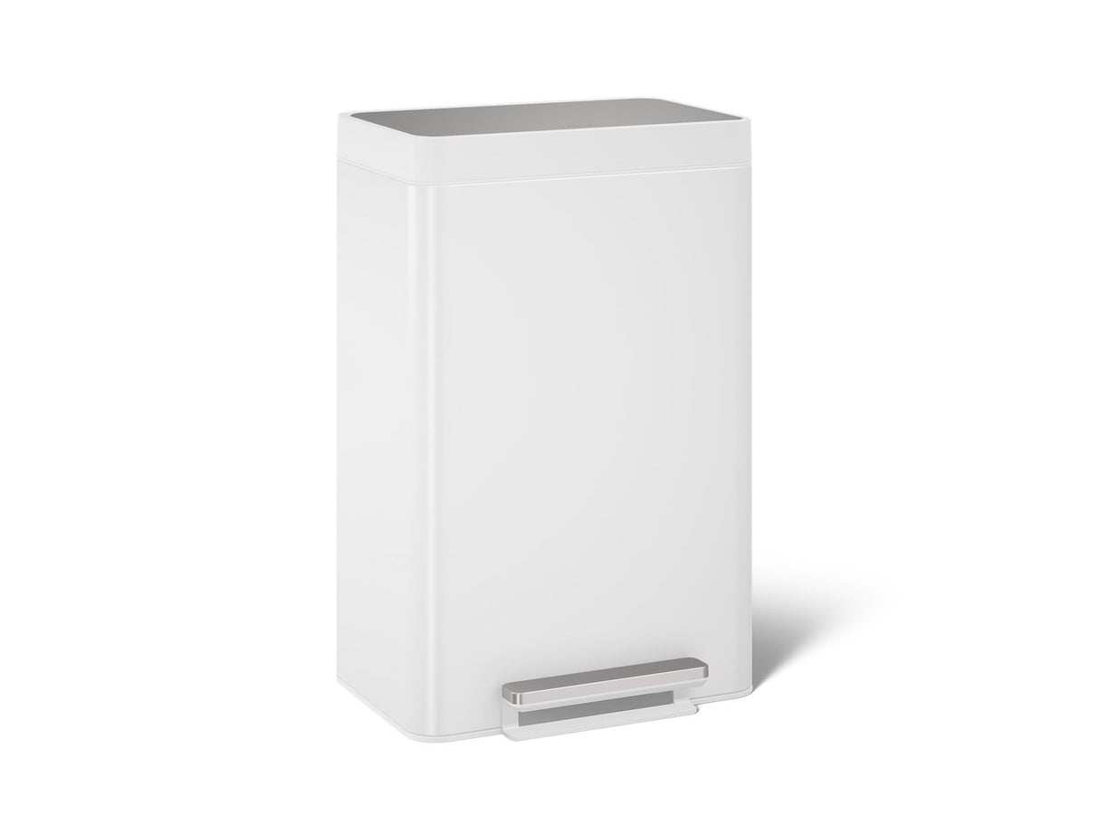 Dual-compartment step trash can