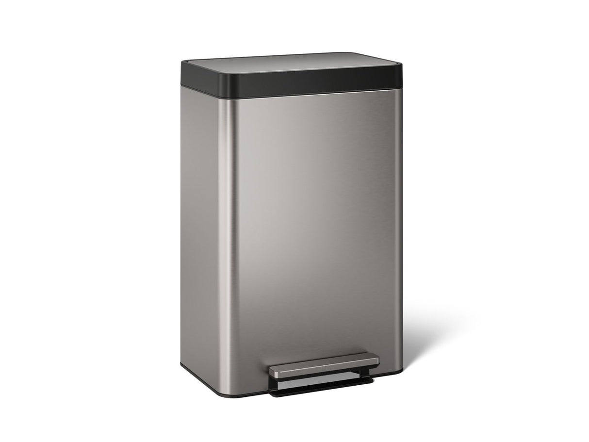 Dual-compartment step trash can
