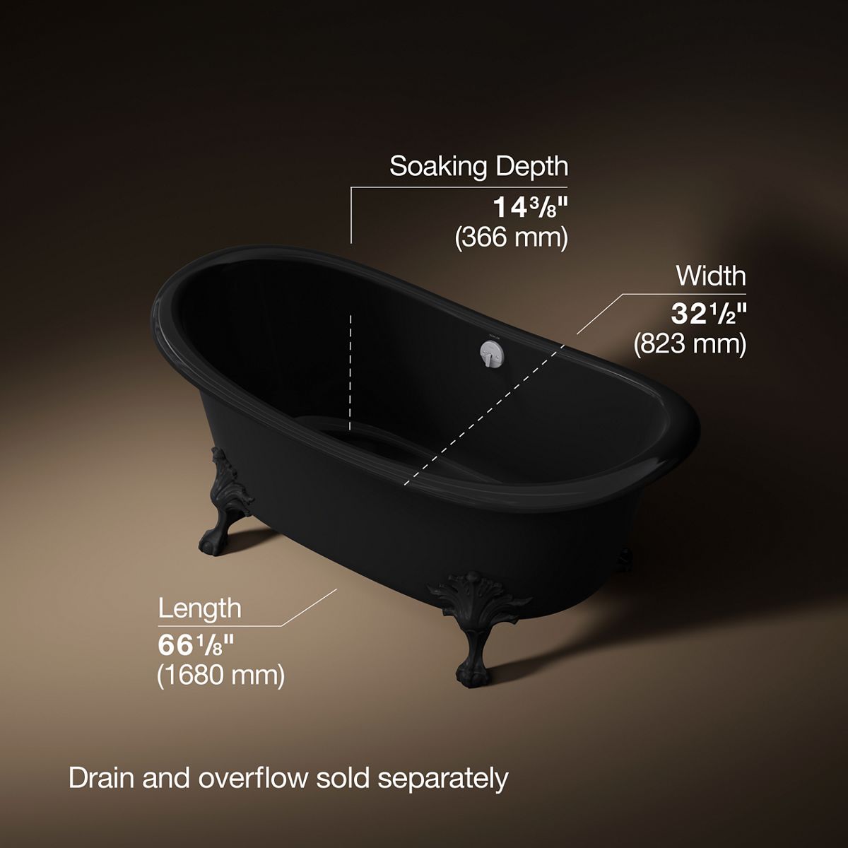 Artifacts™ 66-1/8" x 32-1/2" freestanding bath