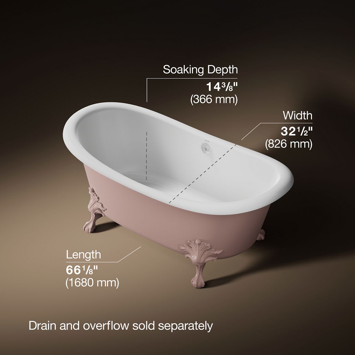 Artifacts™ 66-1/8" x 32-1/2" freestanding bath
