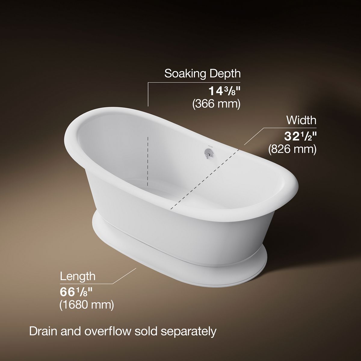 Artifacts™ 66-1/8" x 32-1/2" freestanding bath