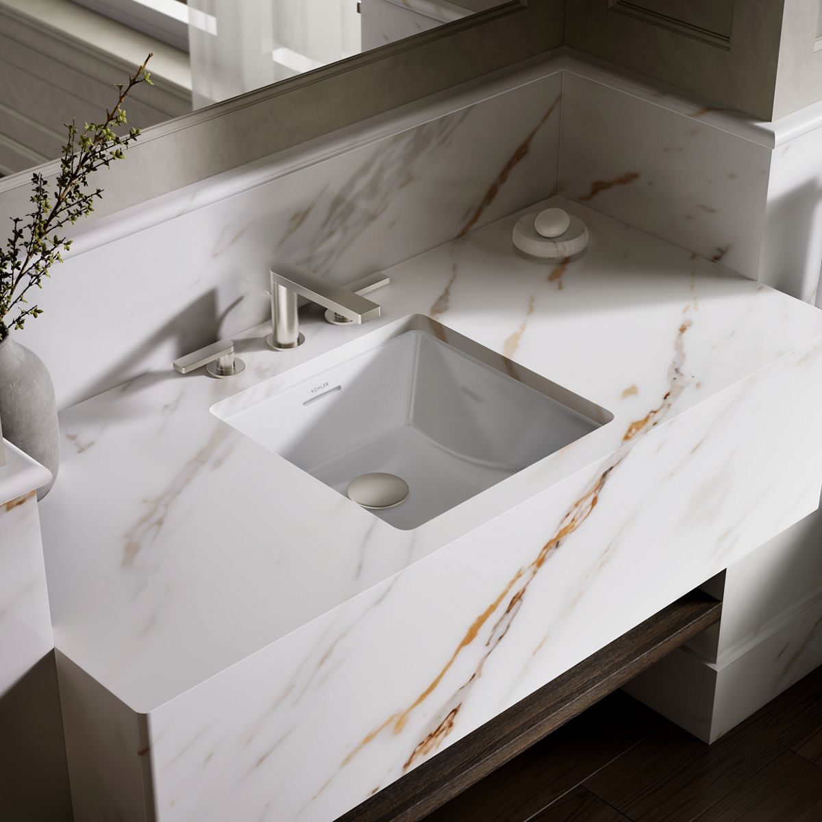 Brazn® 16-1/4" square undermount bathroom sink
