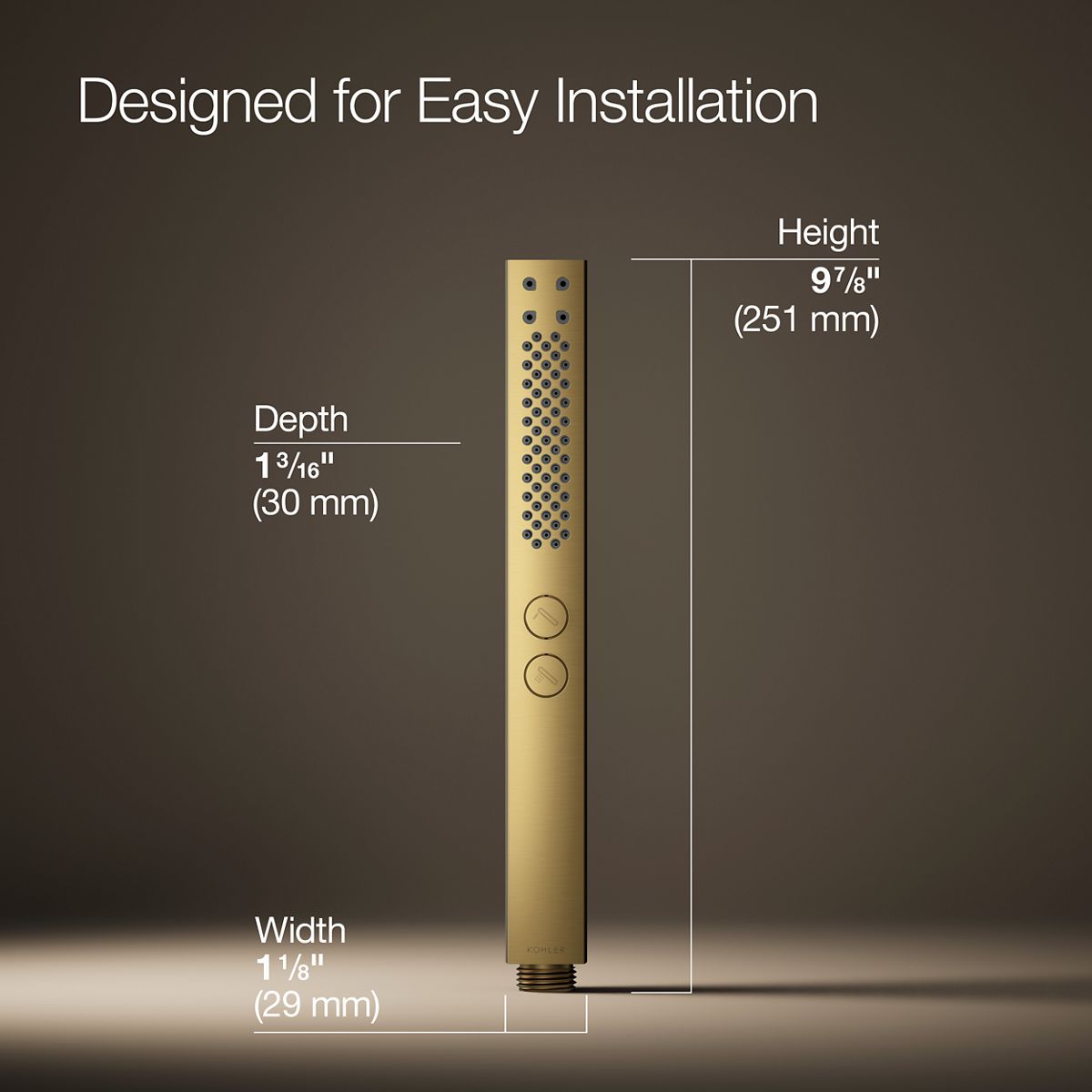Shift®+ Square two-function handshower, 1.75 gpm