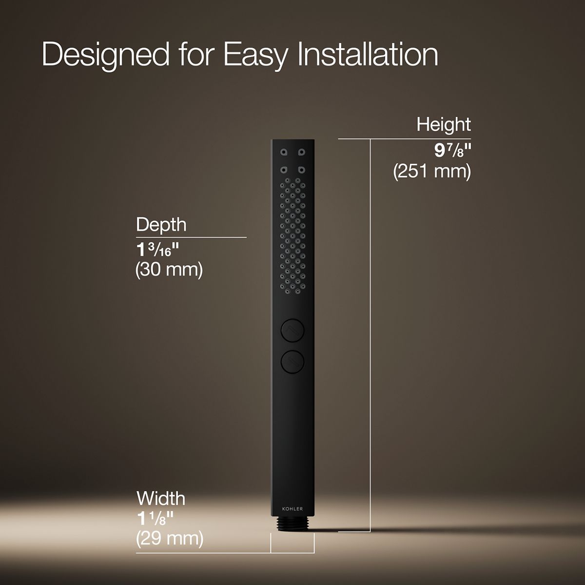 Shift®+ Square two-function handshower, 1.75 gpm