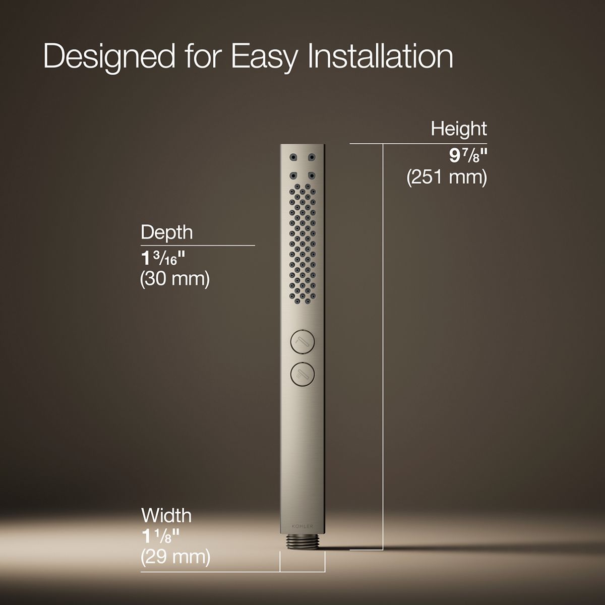 Shift®+ Square two-function handshower, 1.75 gpm