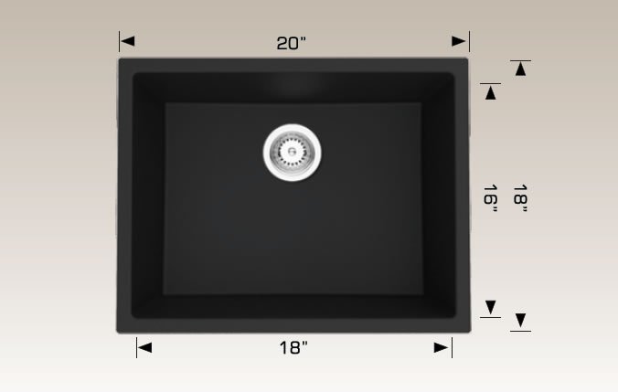 Undermount Sink 20" X 18" X 9" 215020