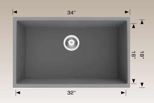 Undermount Sink 34" X 18" X 9 1/2" 215134