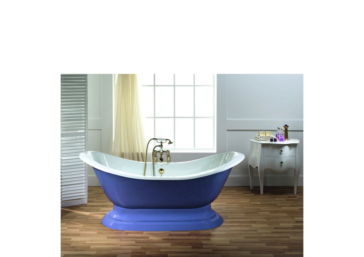 REGENCY Cast Iron Bathtub with Pedestal Base and Faucet Holes 2151-W