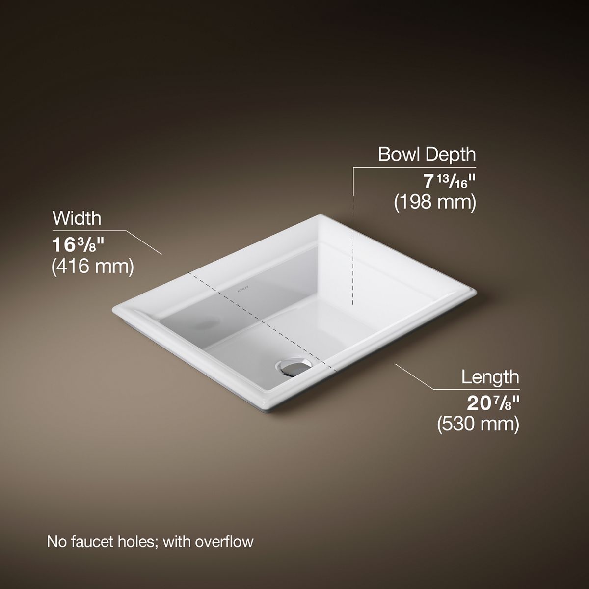 Artifacts™ 21" rectangular drop-in bathroom sink