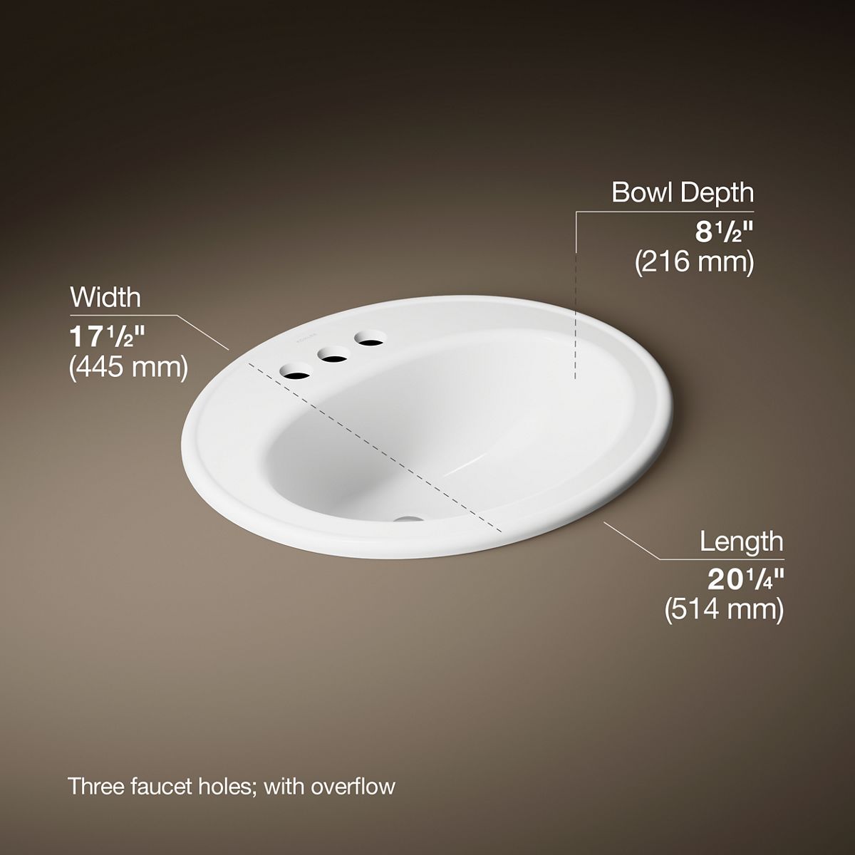 Pennington® 20-1/4" oval drop-in bathroom sink