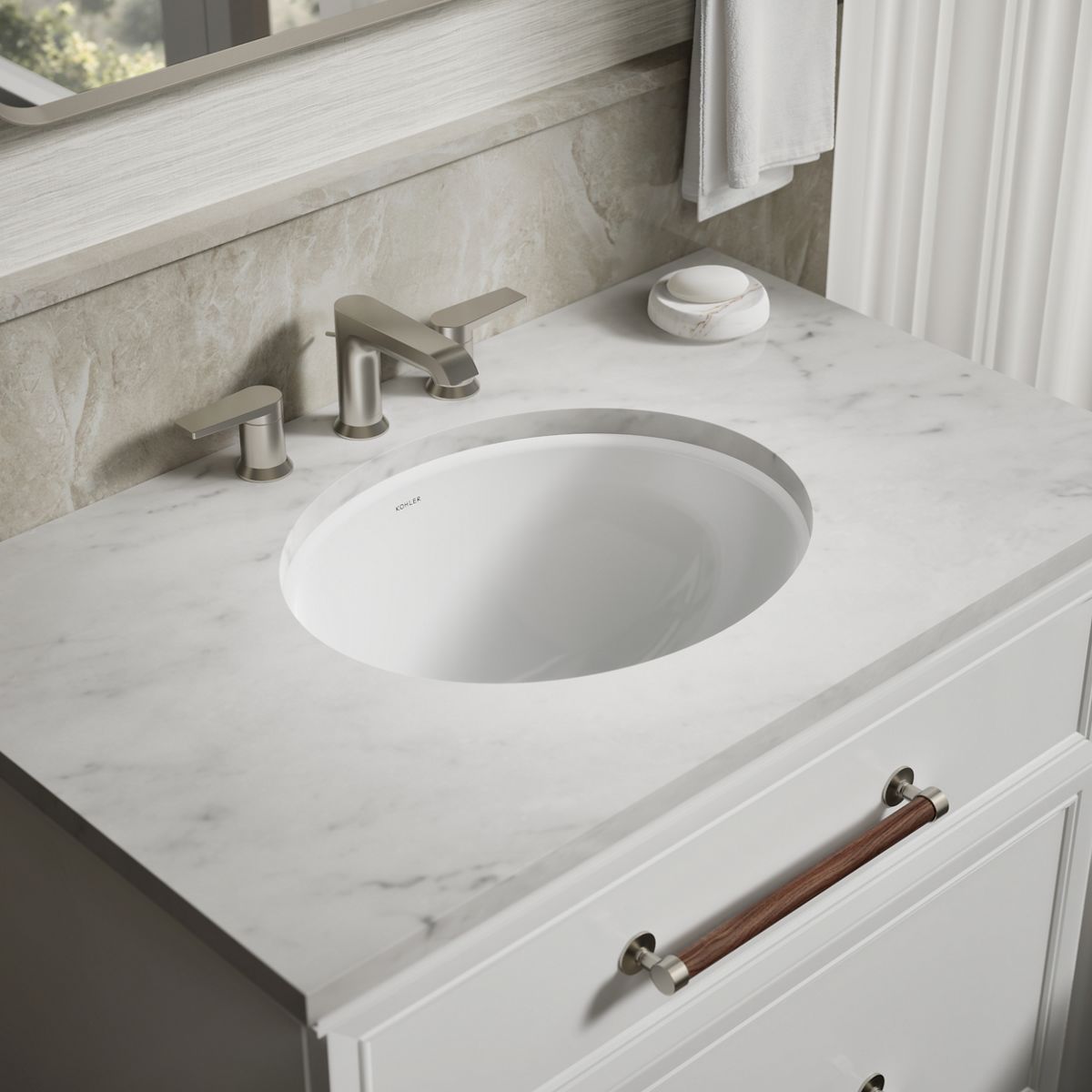 Caxton® 19-1/4" oval undermount bathroom sink, no overflow