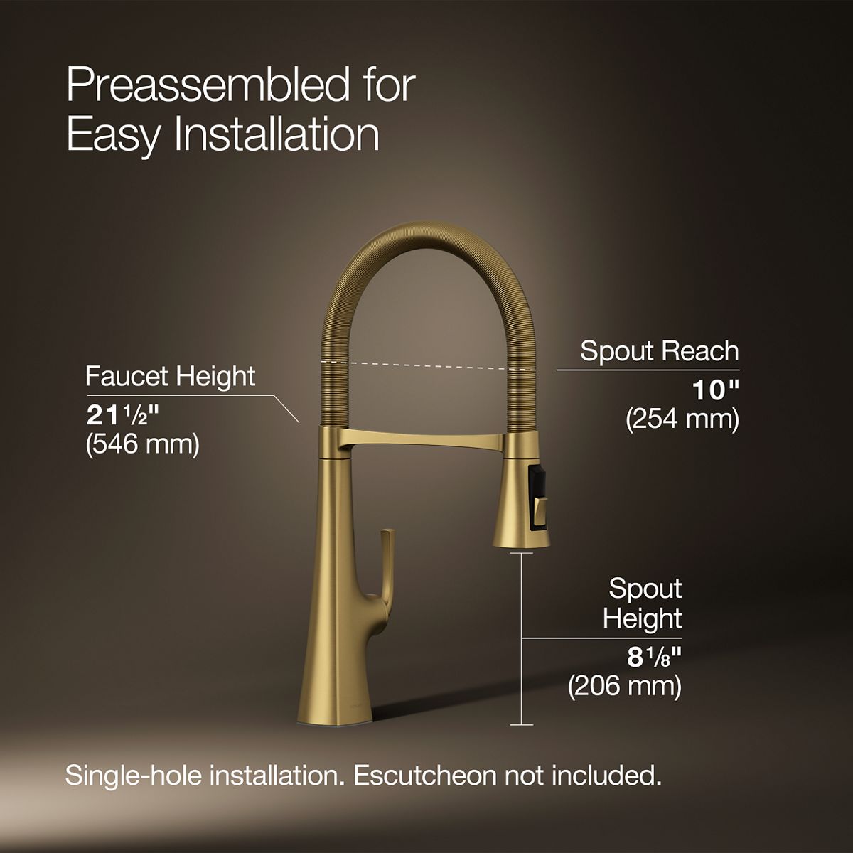 Graze® Semi-professional kitchen sink faucet with three-function sprayhead